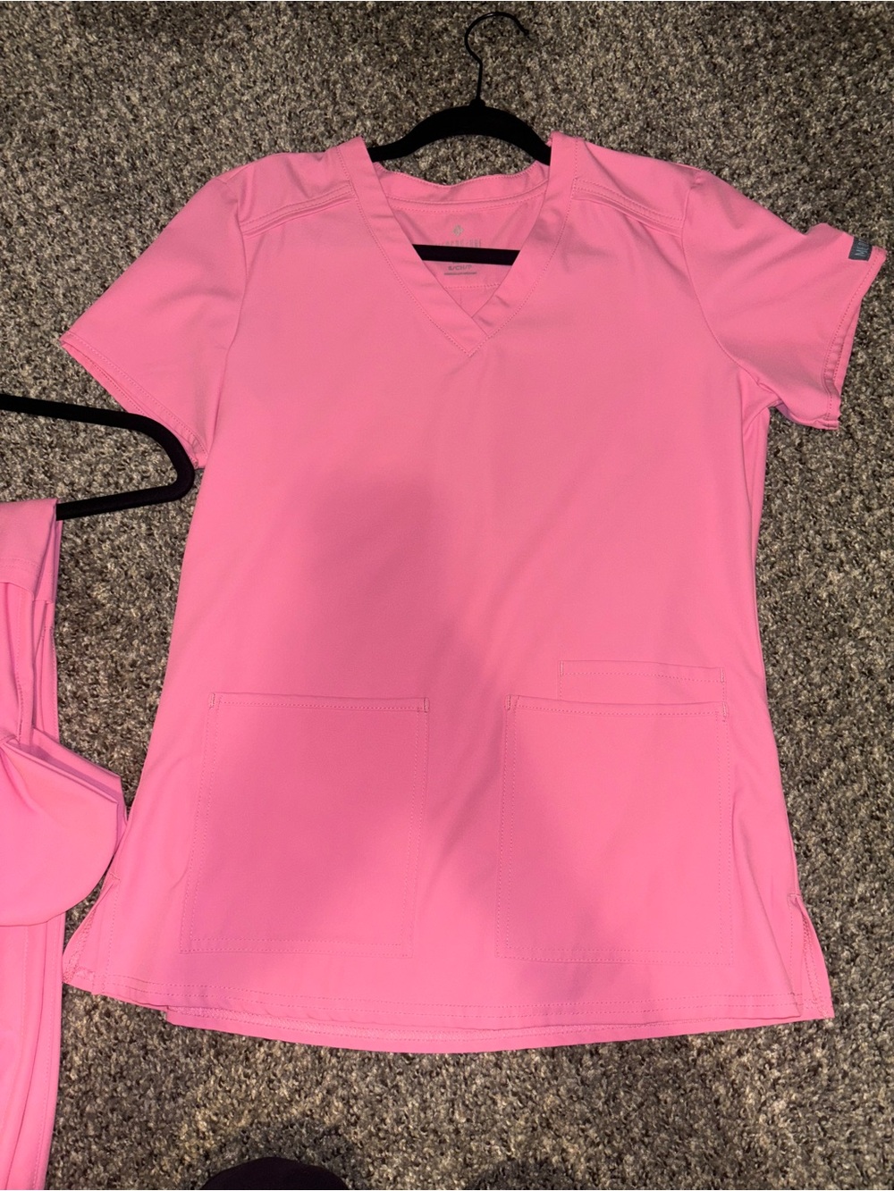 Med Couture Pink Scrub Top and Pants Set - Picture 2 of 5